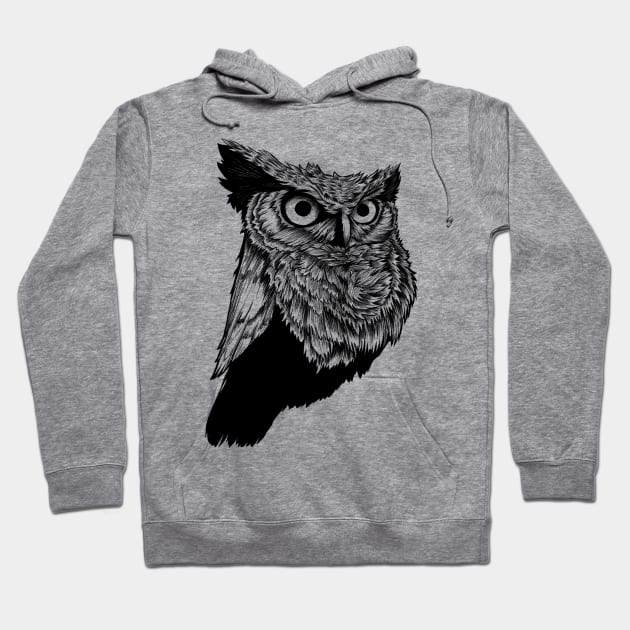 Owl line art with no colors Hoodie by TonyToon